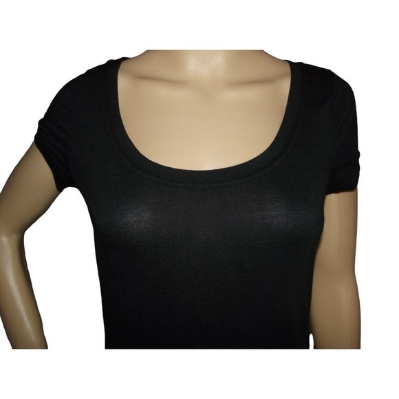 Mono Reno Dress & Sequin Vest Set Small Black Rayon 2-Piece T-Shirt knee scoop - Picture 4 of 12